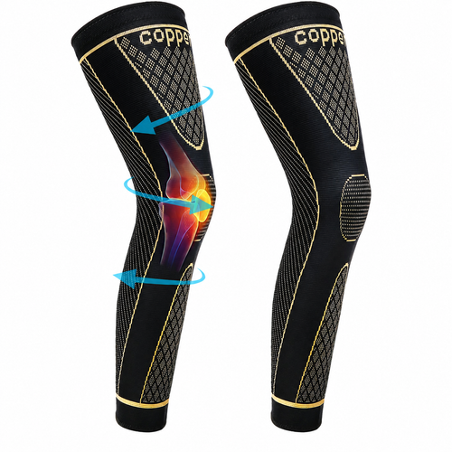 Copper Infused Full Leg Compression Support Sleeves
