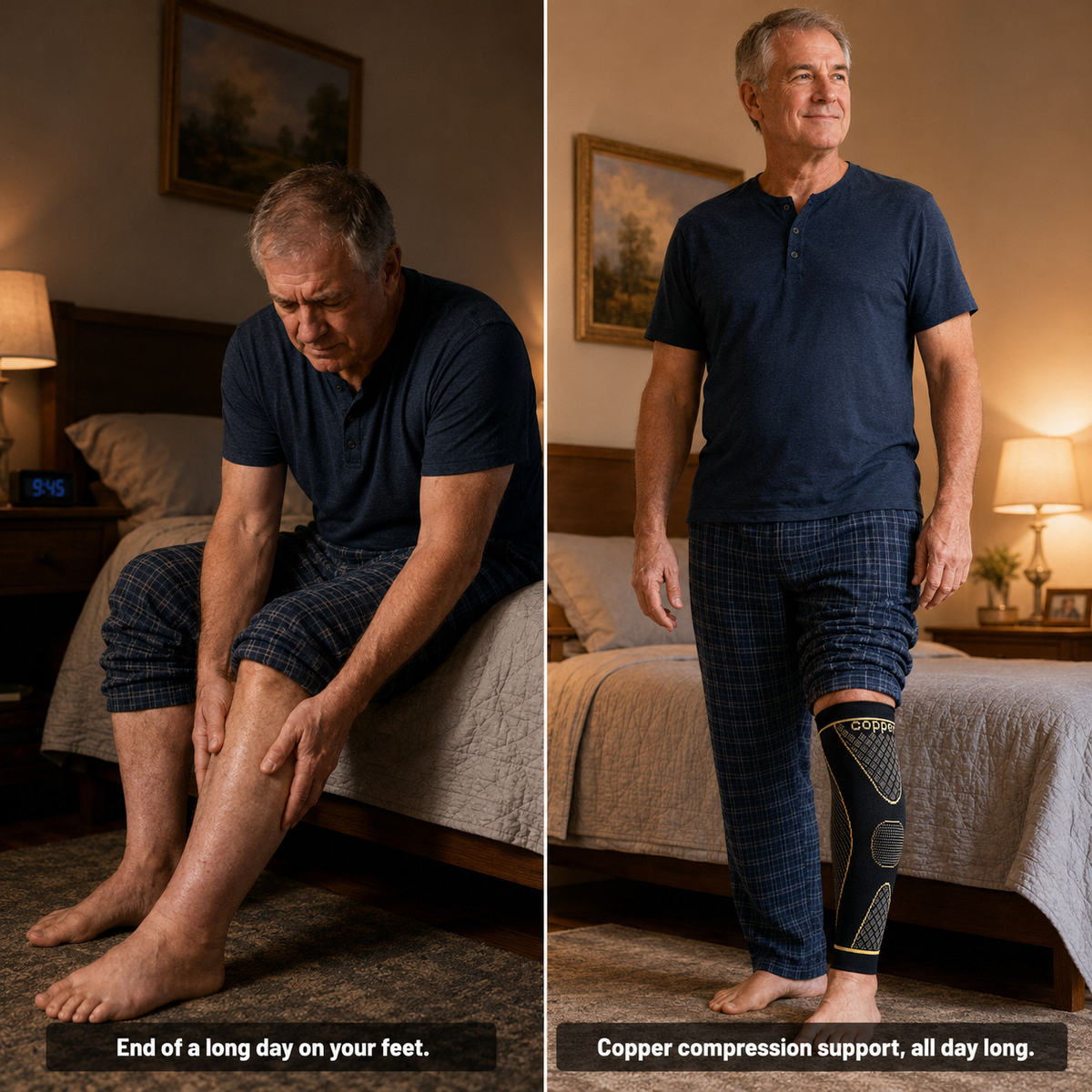 Copper Infused Full Leg Compression Support Sleeves